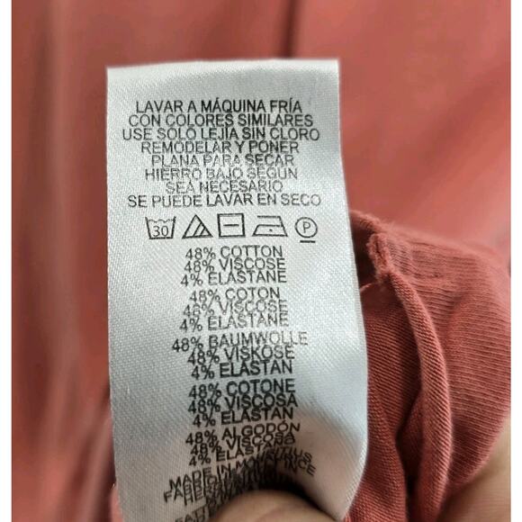 By Anthropologie T Shirt Womens Large Pink Long Sleeve Crop Tee Crew Salmon - Picture 9 of 11